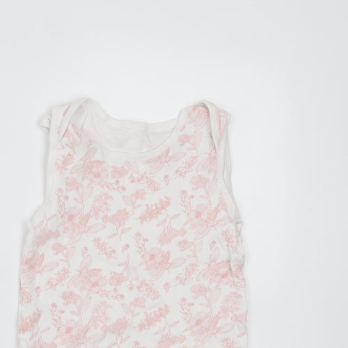 TU Baby White Floral Cotton Babygrow One-Piece Size 24 Months   - 24-36 months