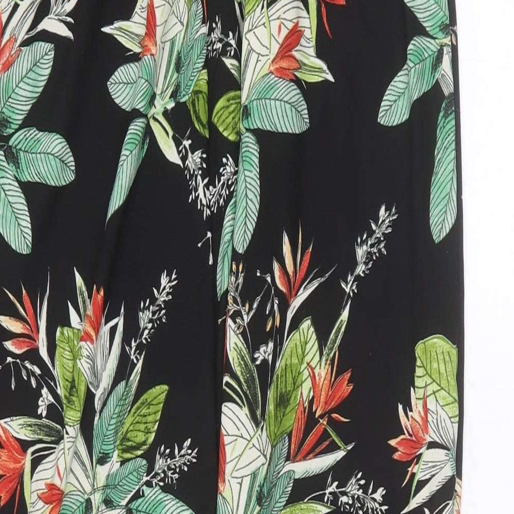 Peacocks Womens Black Floral Polyester Maxi  Size 16  Off the Shoulder