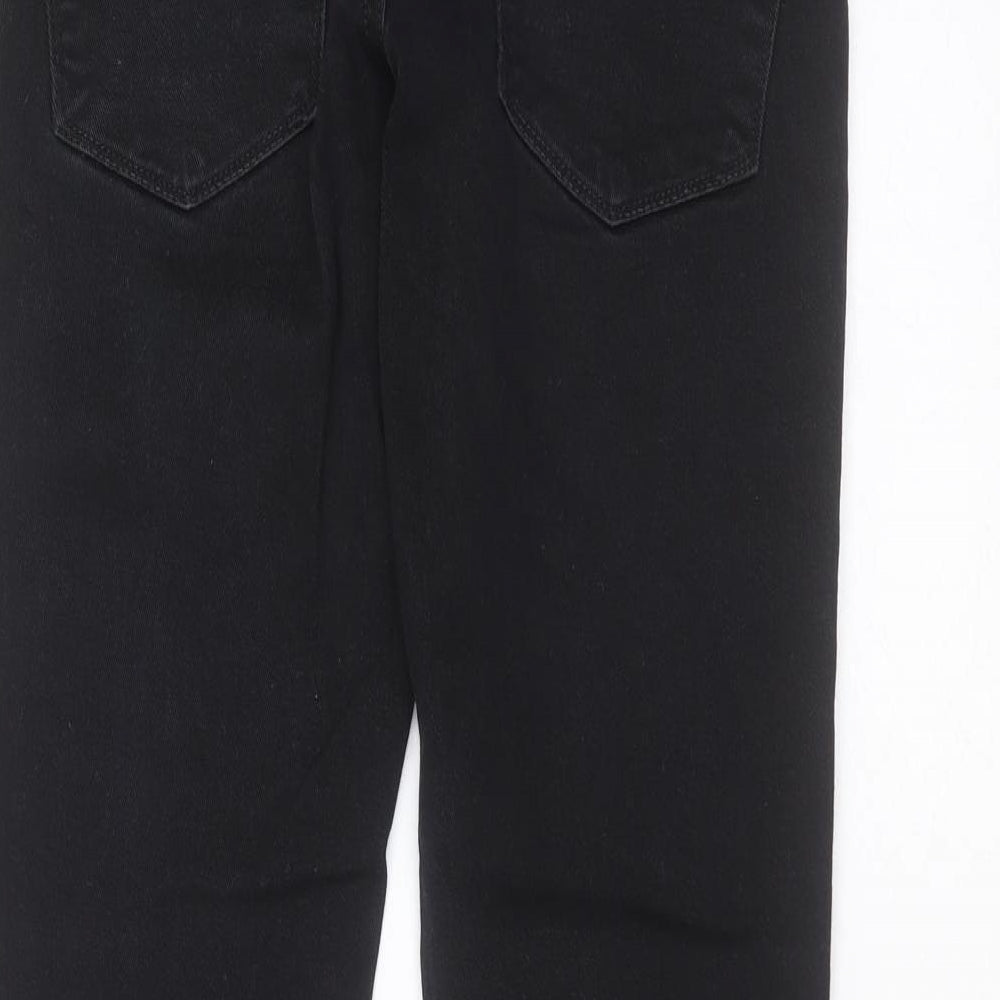 F&F Mens Black  Cotton Skinny Jeans Size 30 in L32 in Extra-Slim Zip