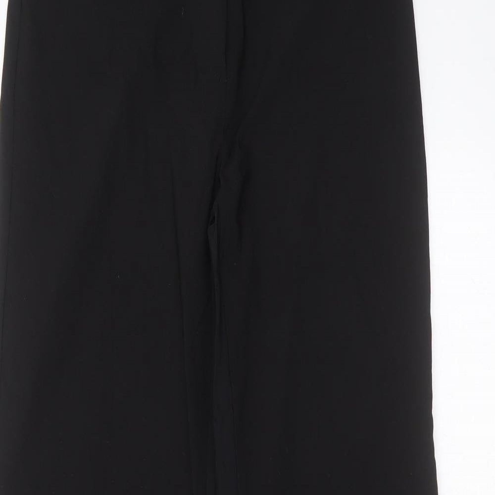 Papaya Womens Black  Viscose Trousers  Size 12 L29 in Regular Zip