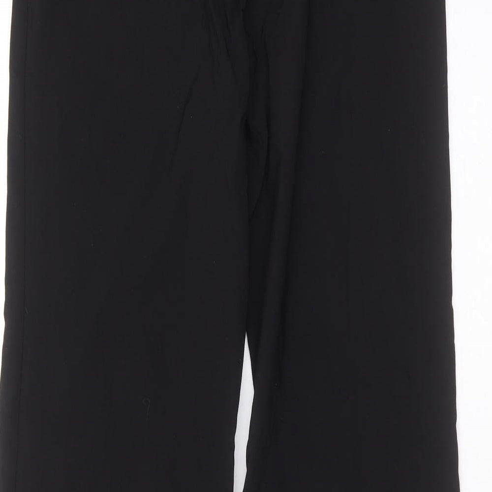 Papaya Womens Black  Viscose Trousers  Size 12 L29 in Regular Zip