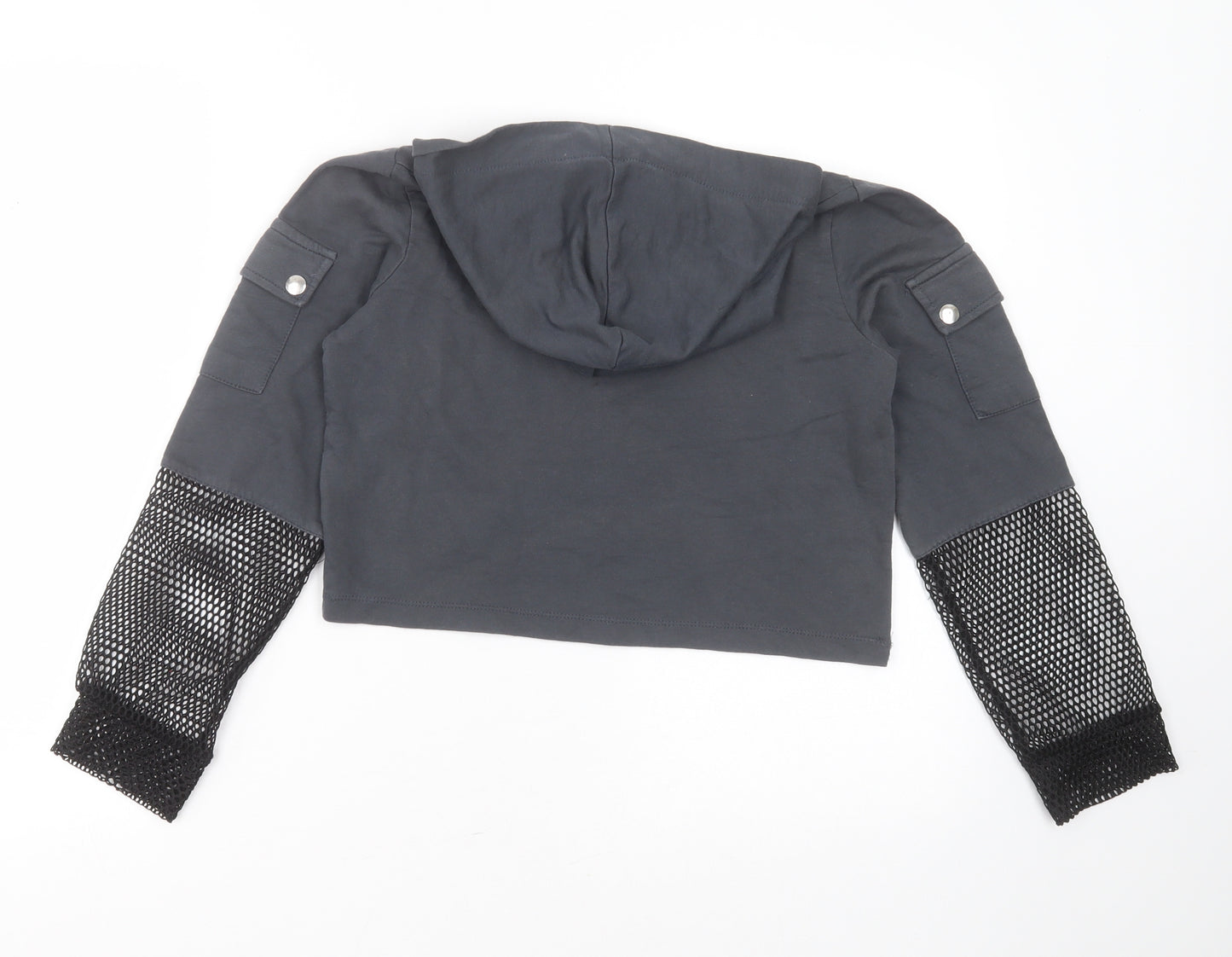 Select Girls Grey  Cotton Pullover Hoodie Size 14 Years   - new york