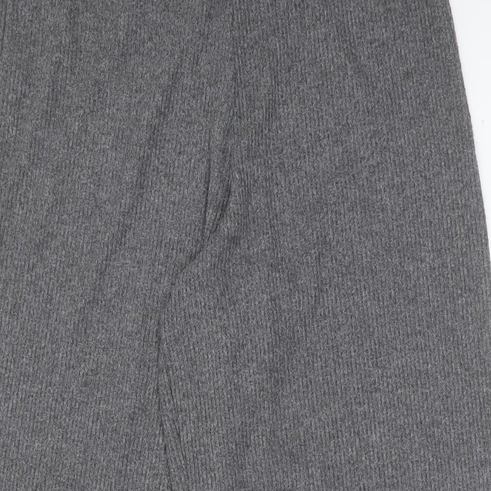 TU Womens Grey Striped Polyester Trousers  Size 16 L28 in Regular