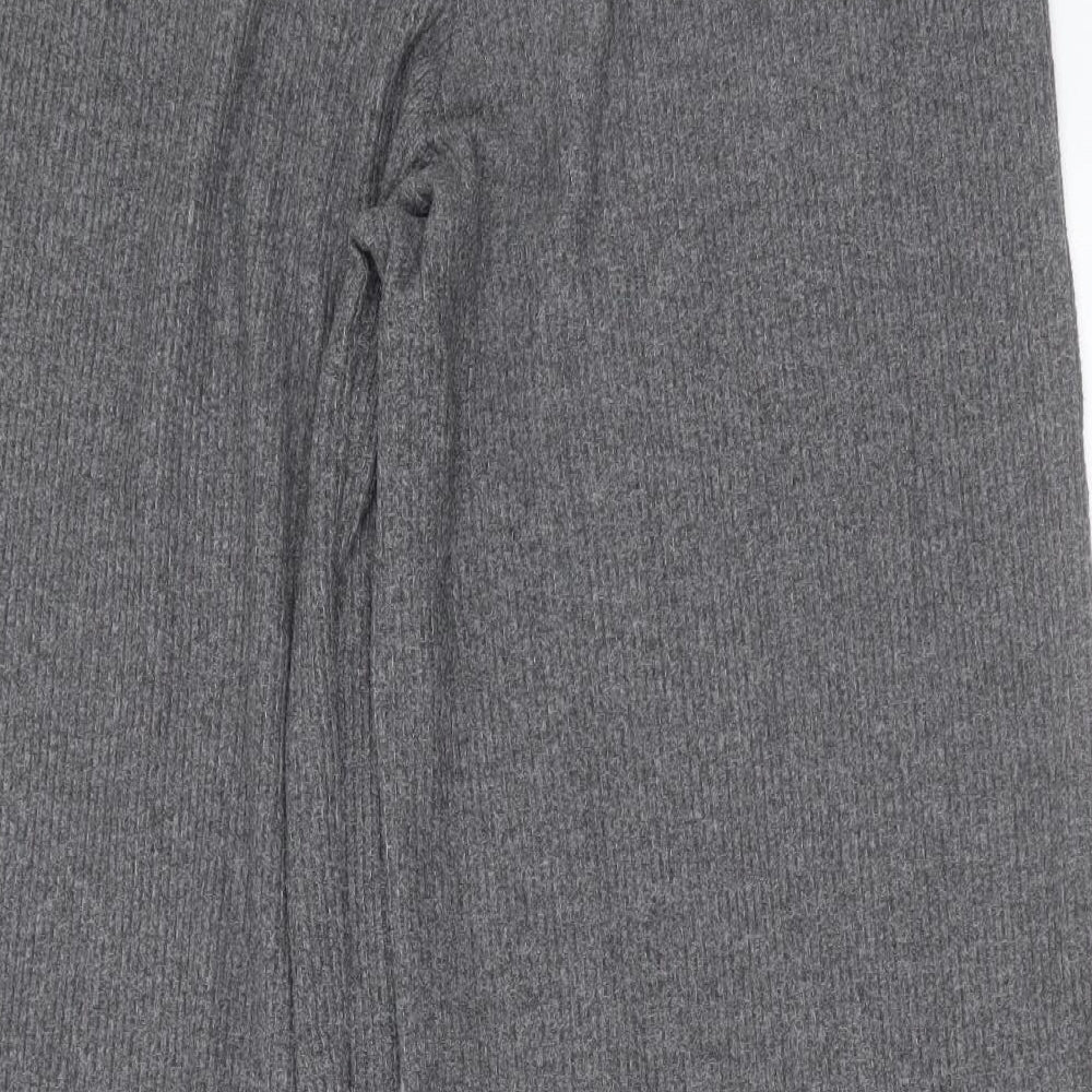 TU Womens Grey Striped Polyester Trousers  Size 16 L28 in Regular