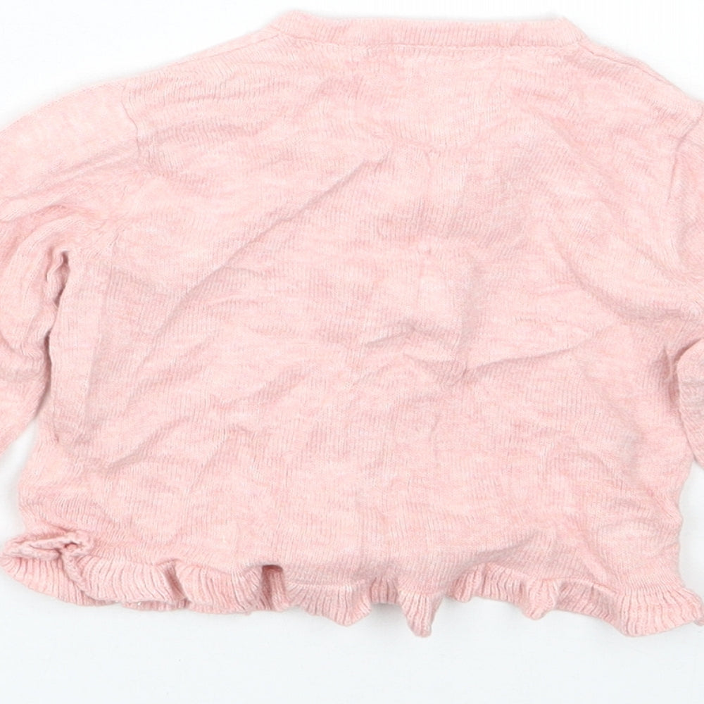 Primark Girls Pink  Cotton Cardigan Jumper Size 9-12 Months  Button