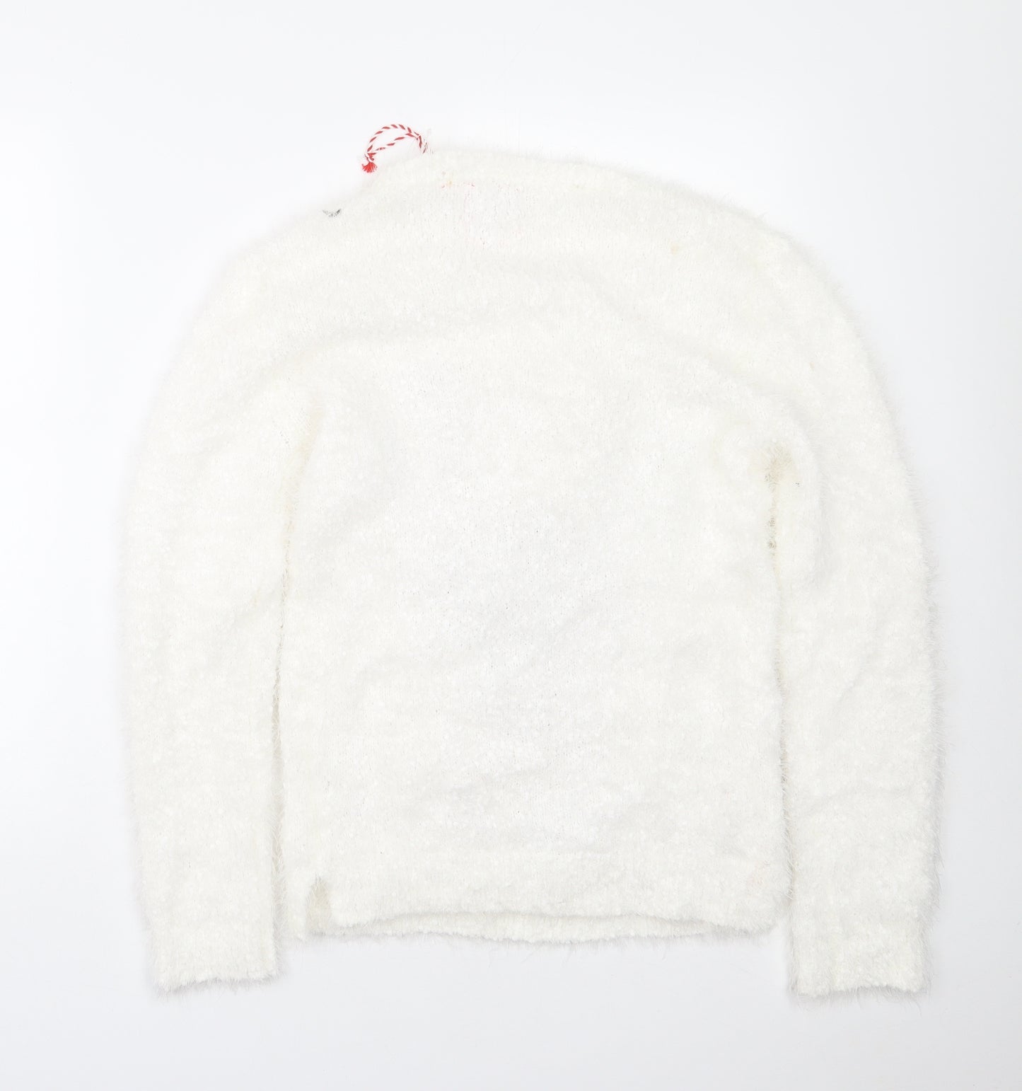 TU Girls White Crew Neck  Polyester Pullover Jumper Size 14 Years   - Christmas Jumper