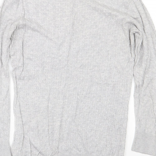 H&M Womens Grey Crew Neck  Viscose Pullover Jumper Size M