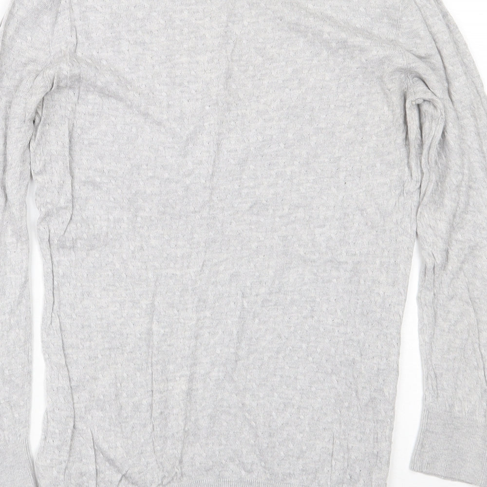 H&M Womens Grey Crew Neck  Viscose Pullover Jumper Size M
