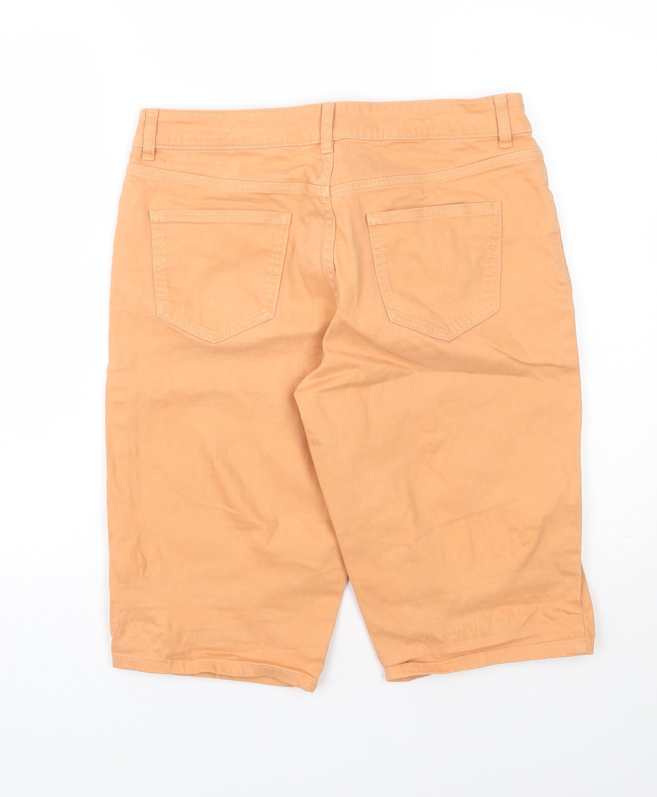 TU Womens Orange  Cotton Bermuda Shorts Size 10 L12 in Regular