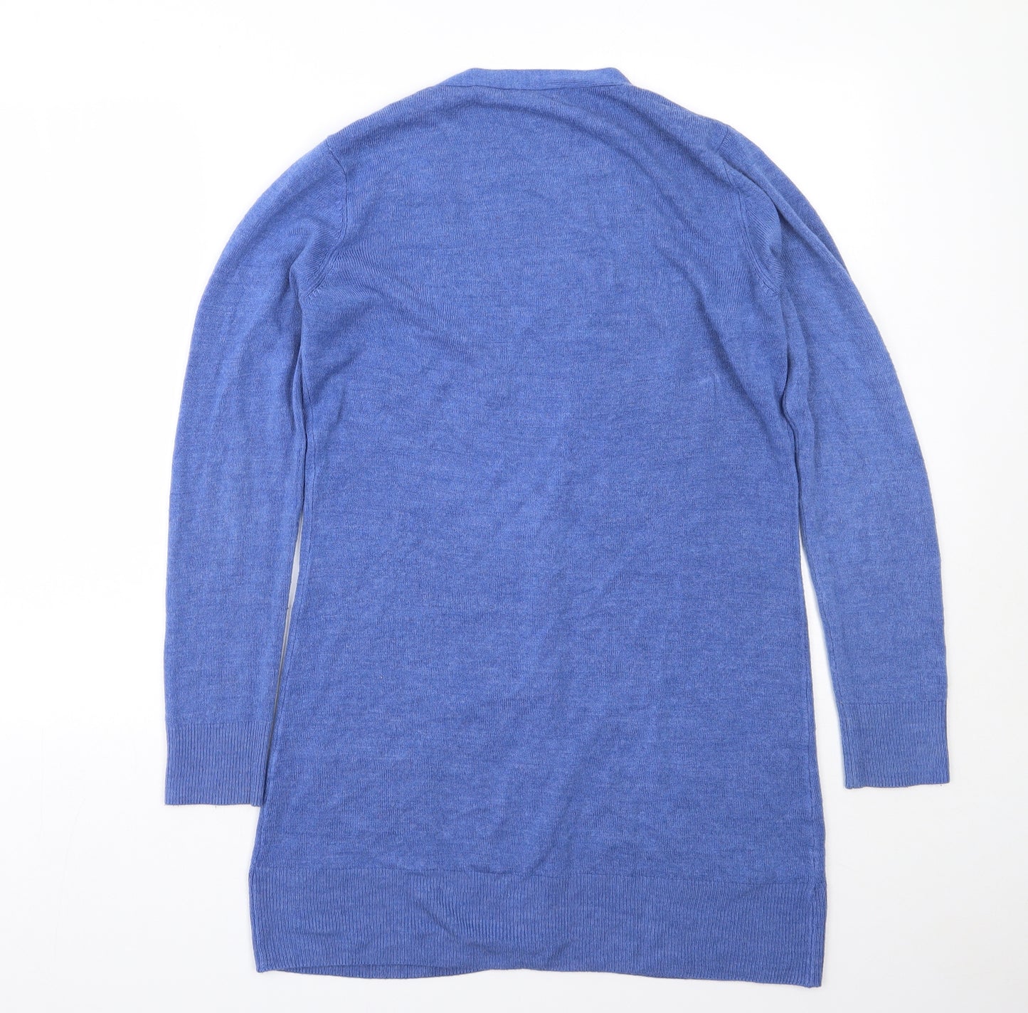 South Womens Blue V-Neck  Acrylic Cardigan Jumper Size 14