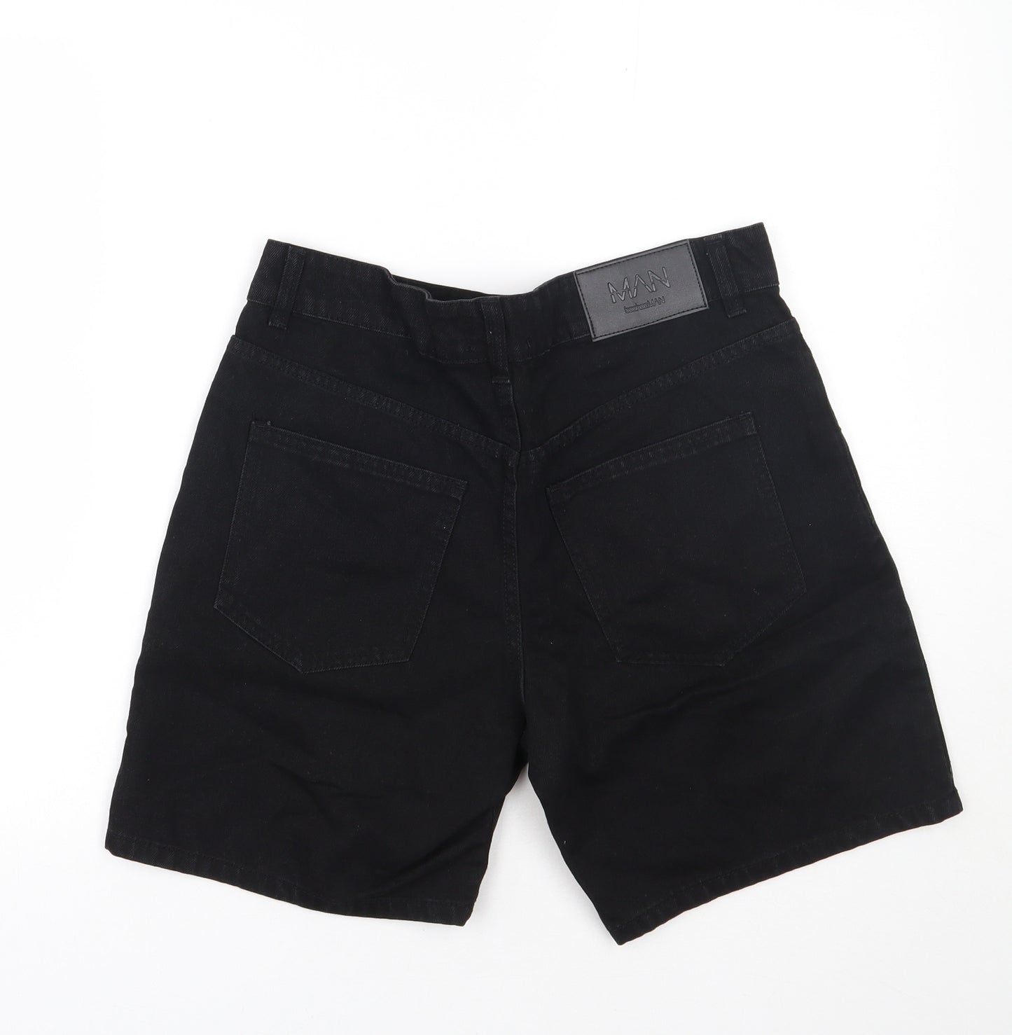 Boohoo MAN Mens Black  Cotton Bermuda Shorts Size 30  Regular