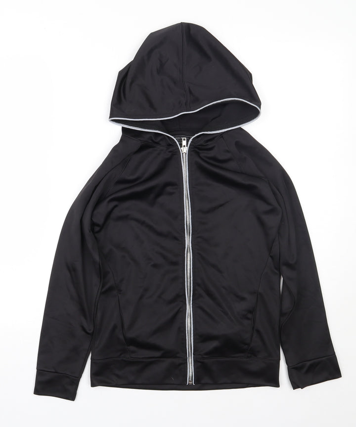 Leisure Club Boys Black  Polyester Full Zip Hoodie Size 9-10 Years  Zip