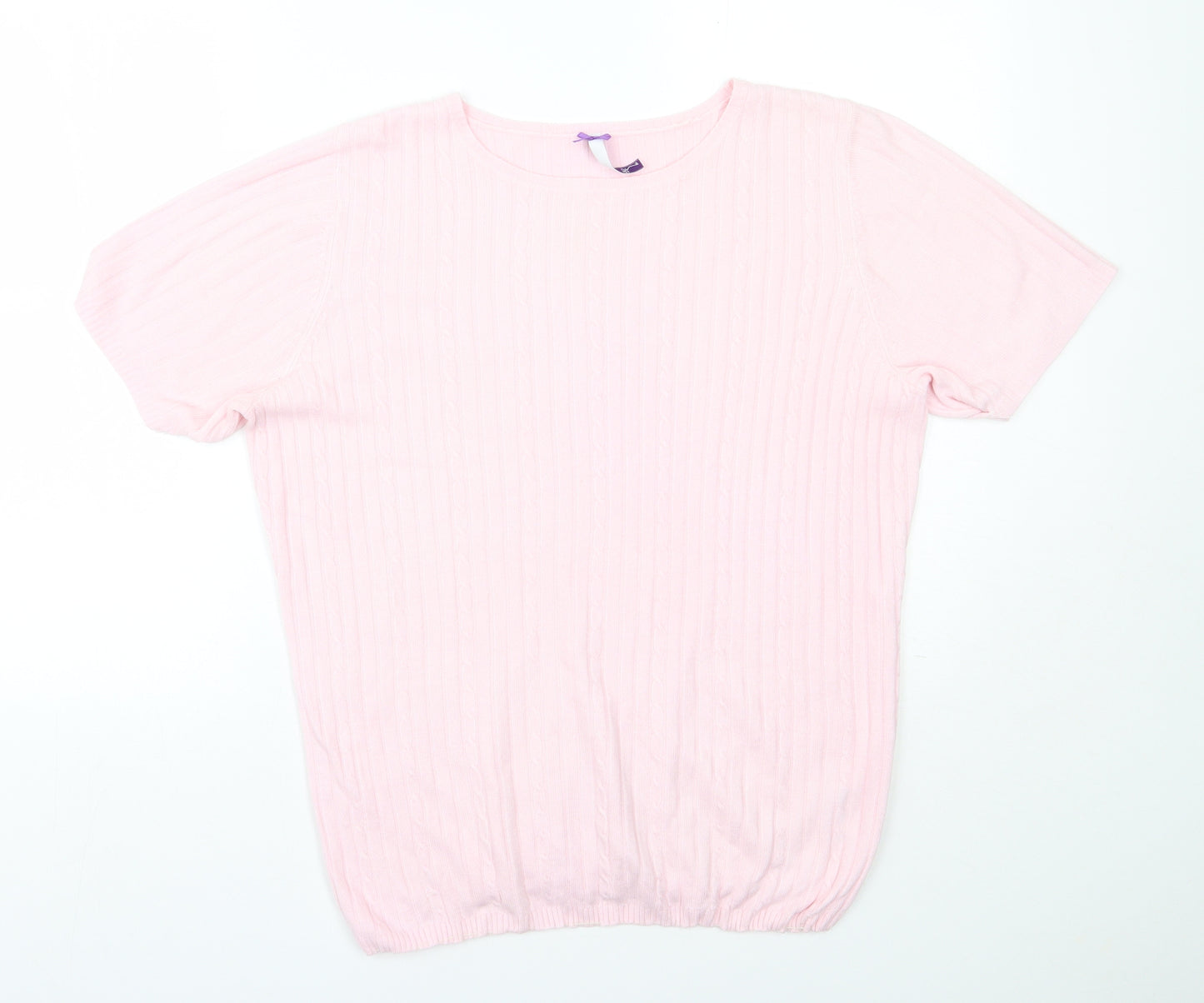 BHS Womens Pink  Acrylic Basic T-Shirt Size 18 Round Neck