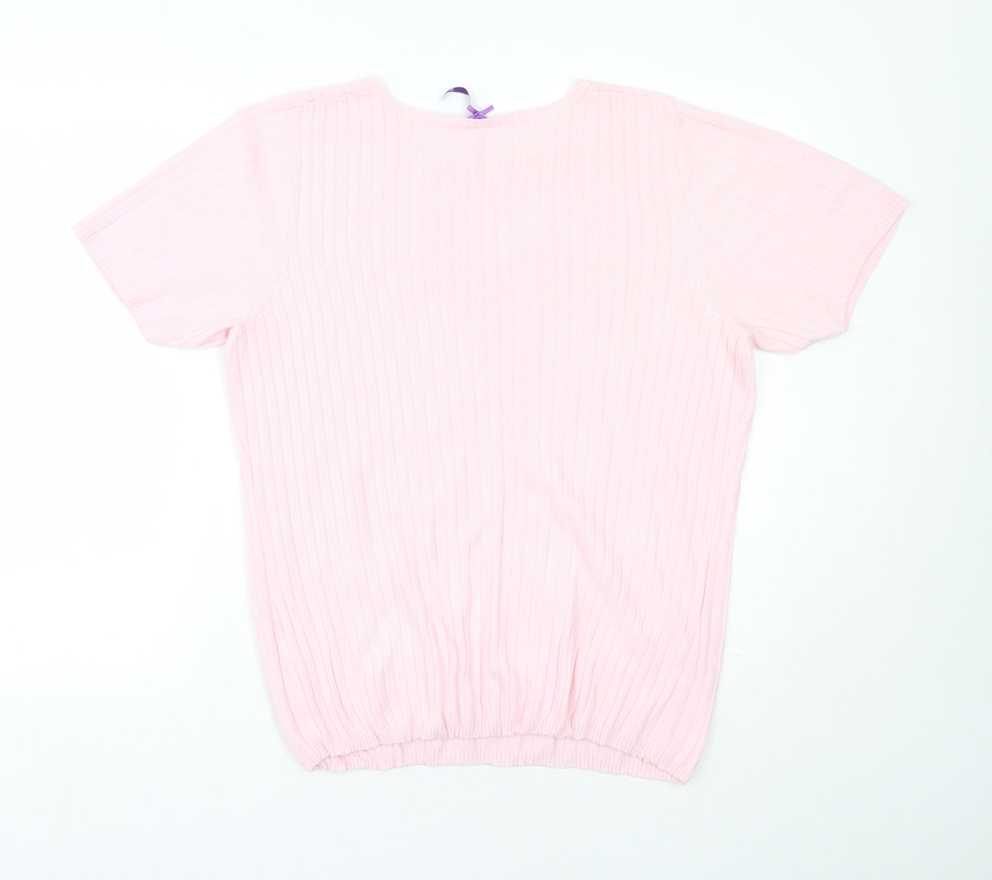 BHS Womens Pink  Acrylic Basic T-Shirt Size 18 Round Neck