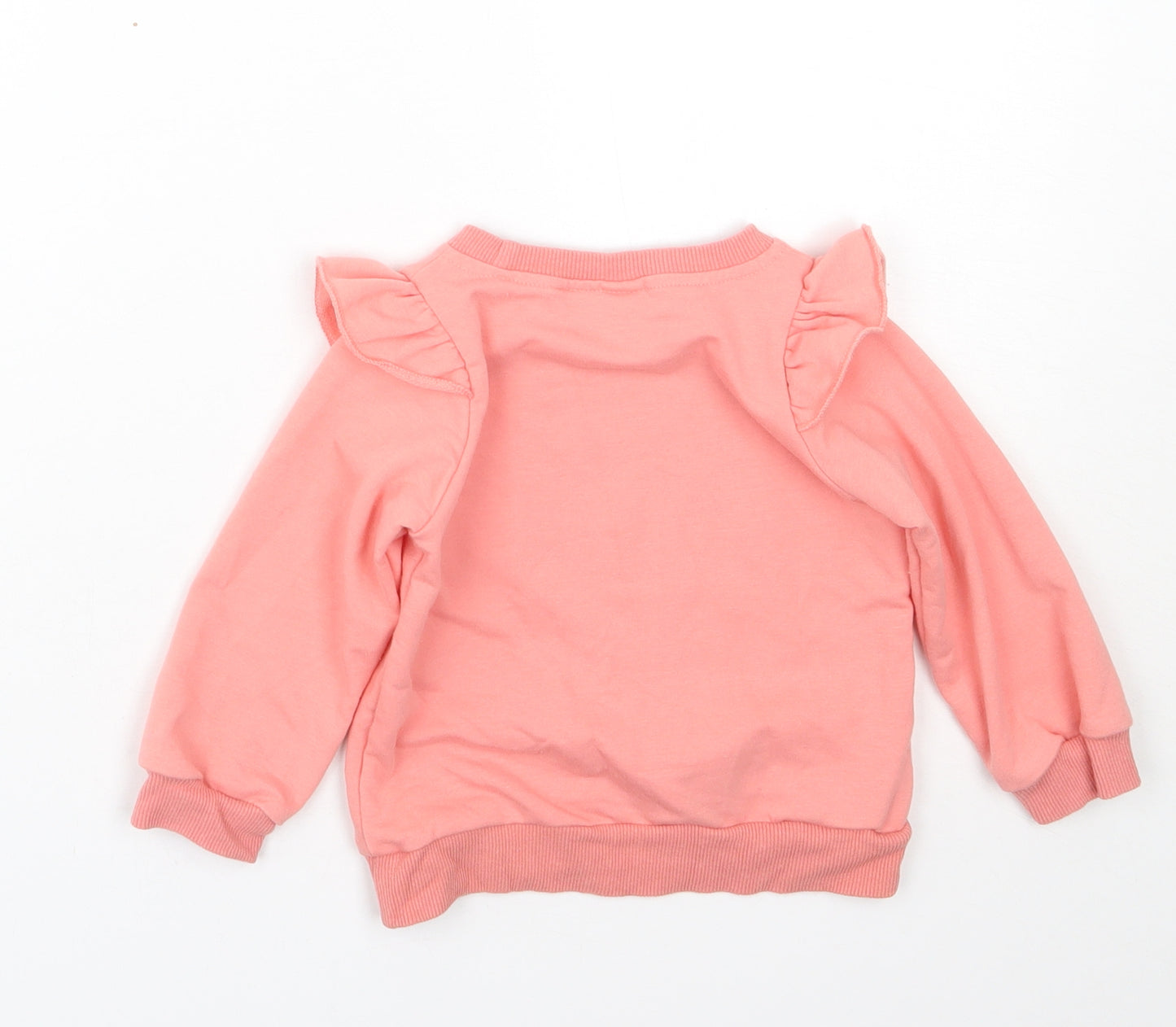 Preworn Girls Pink  Cotton Pullover Sweatshirt Size 4-5 Years