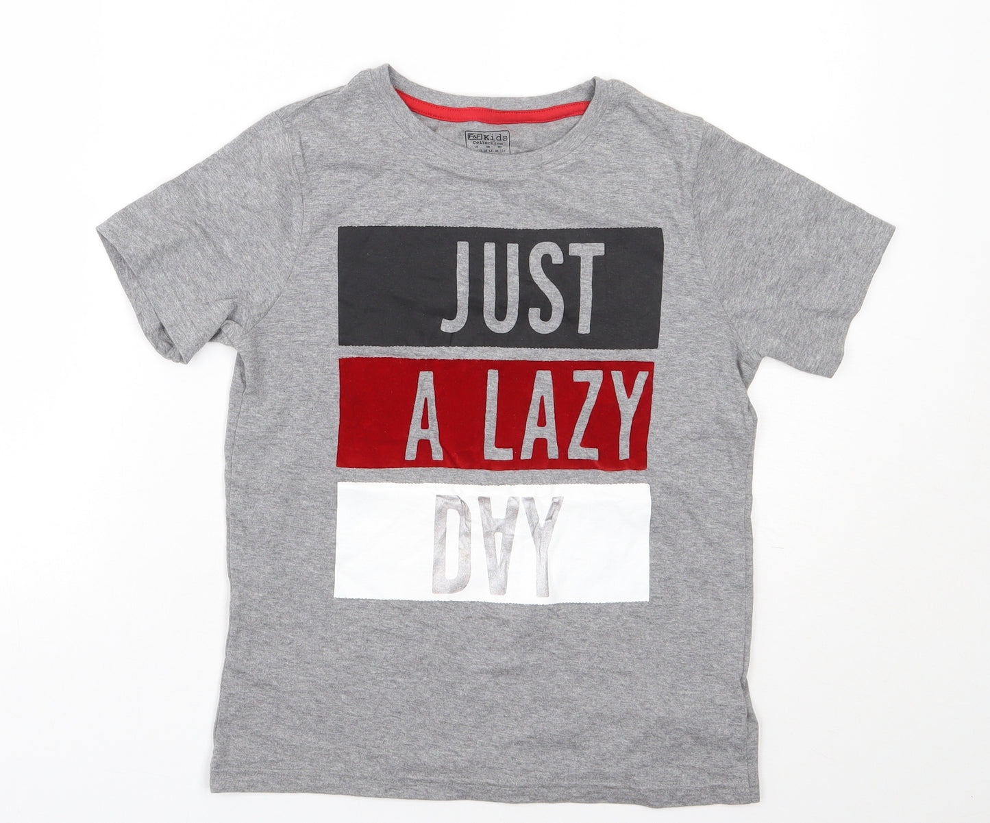 F&F Boys Grey  Cotton  Pyjama Top Size 10-11 Years