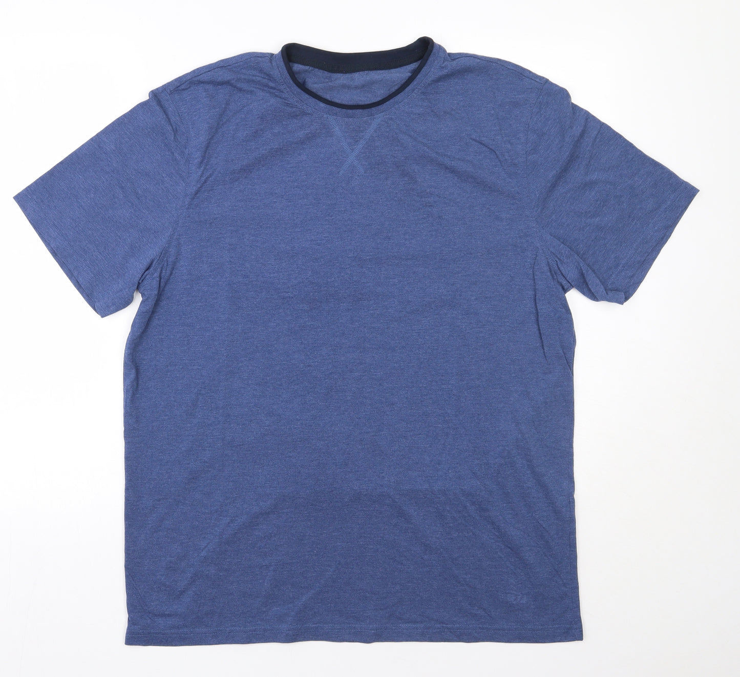 George Mens Blue  Cotton  T-Shirt Size L Round Neck