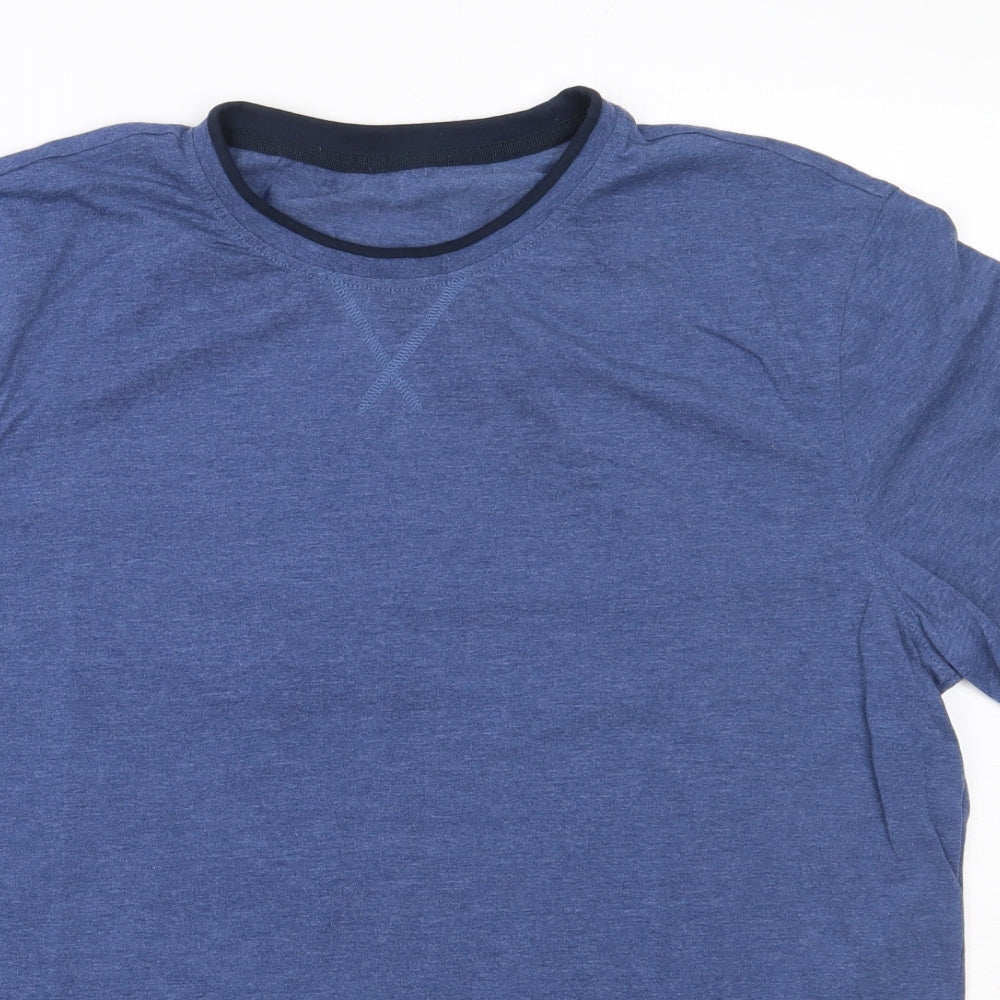 George Mens Blue  Cotton  T-Shirt Size L Round Neck
