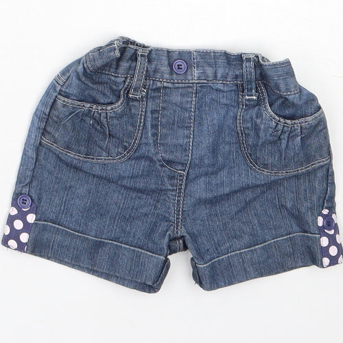 TU Girls Blue  Polyester Cropped Jeans Size 6-9 Months   - Shorts