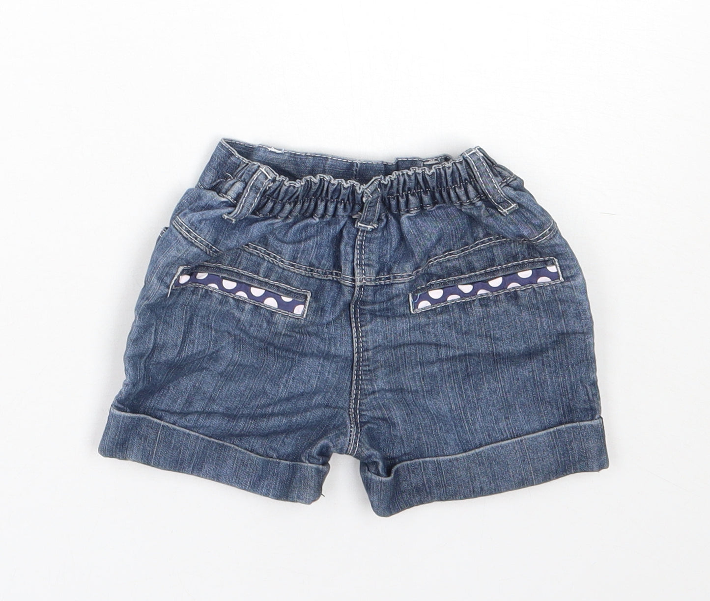 TU Girls Blue  Polyester Cropped Jeans Size 6-9 Months   - Shorts