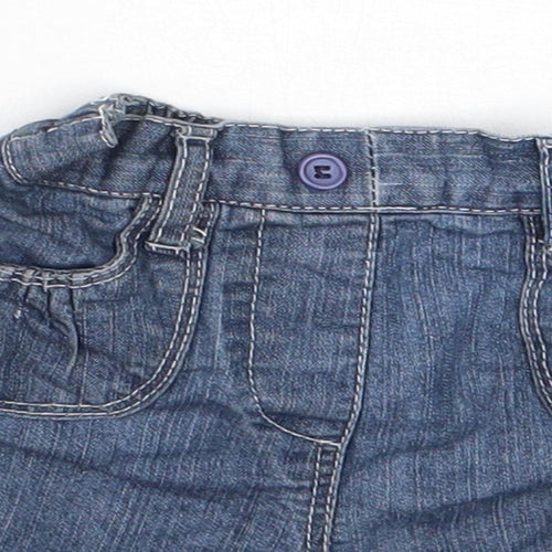 TU Girls Blue  Polyester Cropped Jeans Size 6-9 Months   - Shorts