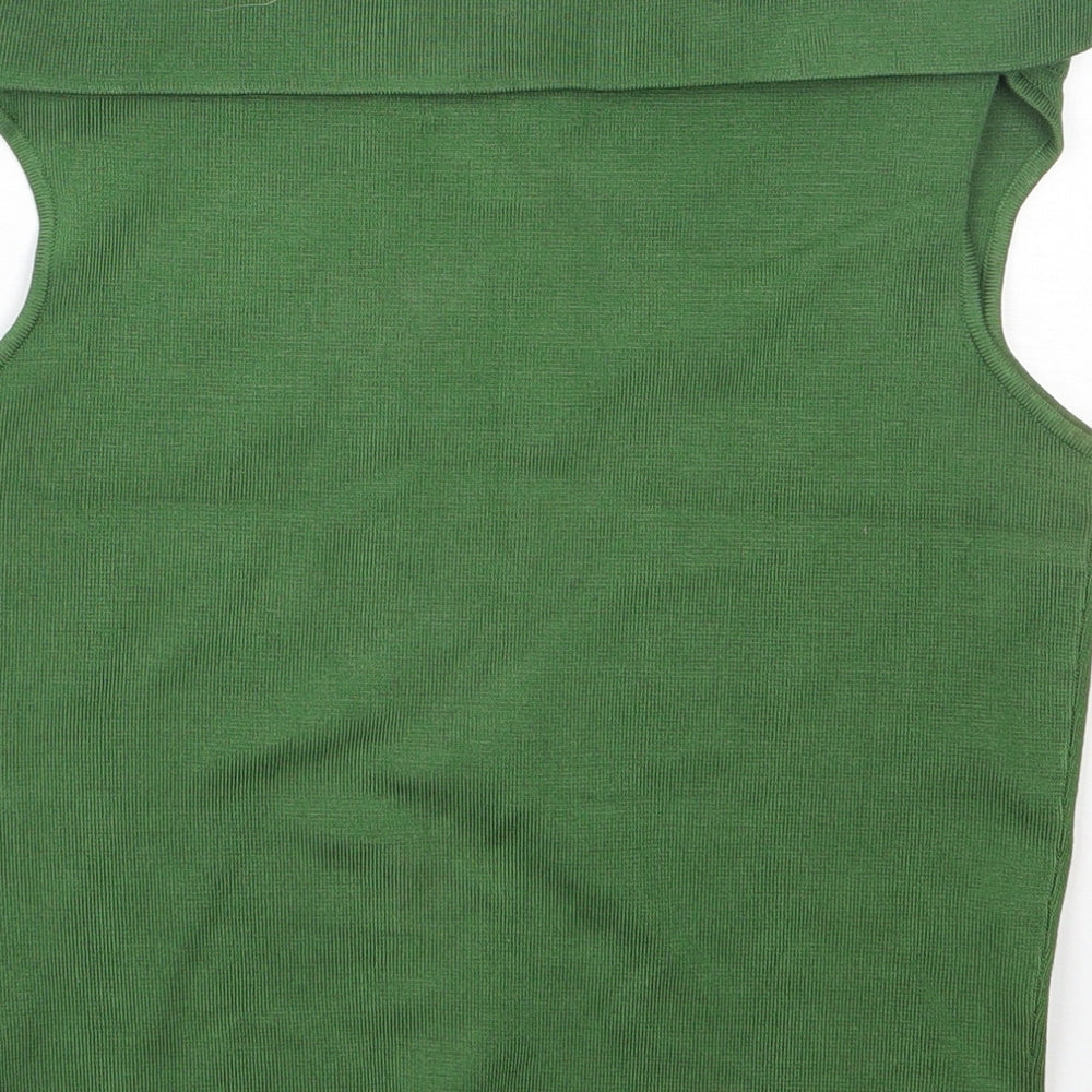Episode Womens Green  Nylon Basic Tank Size S Roll Neck