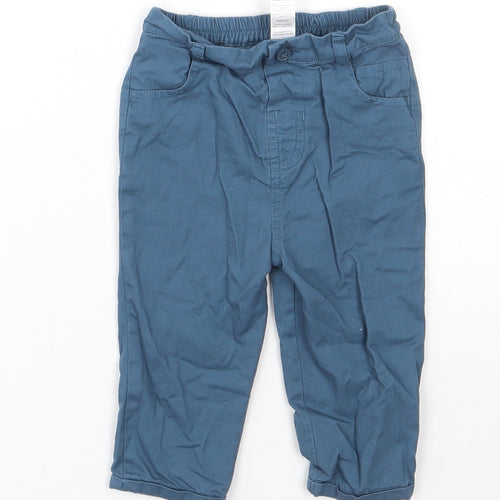 TU Boys Blue  Cotton Capri Trousers Size 9-12 Months