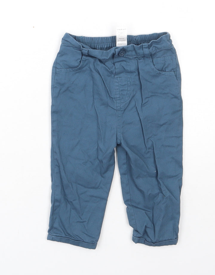 TU Boys Blue Cotton Capri Trousers Size 9-12 Months