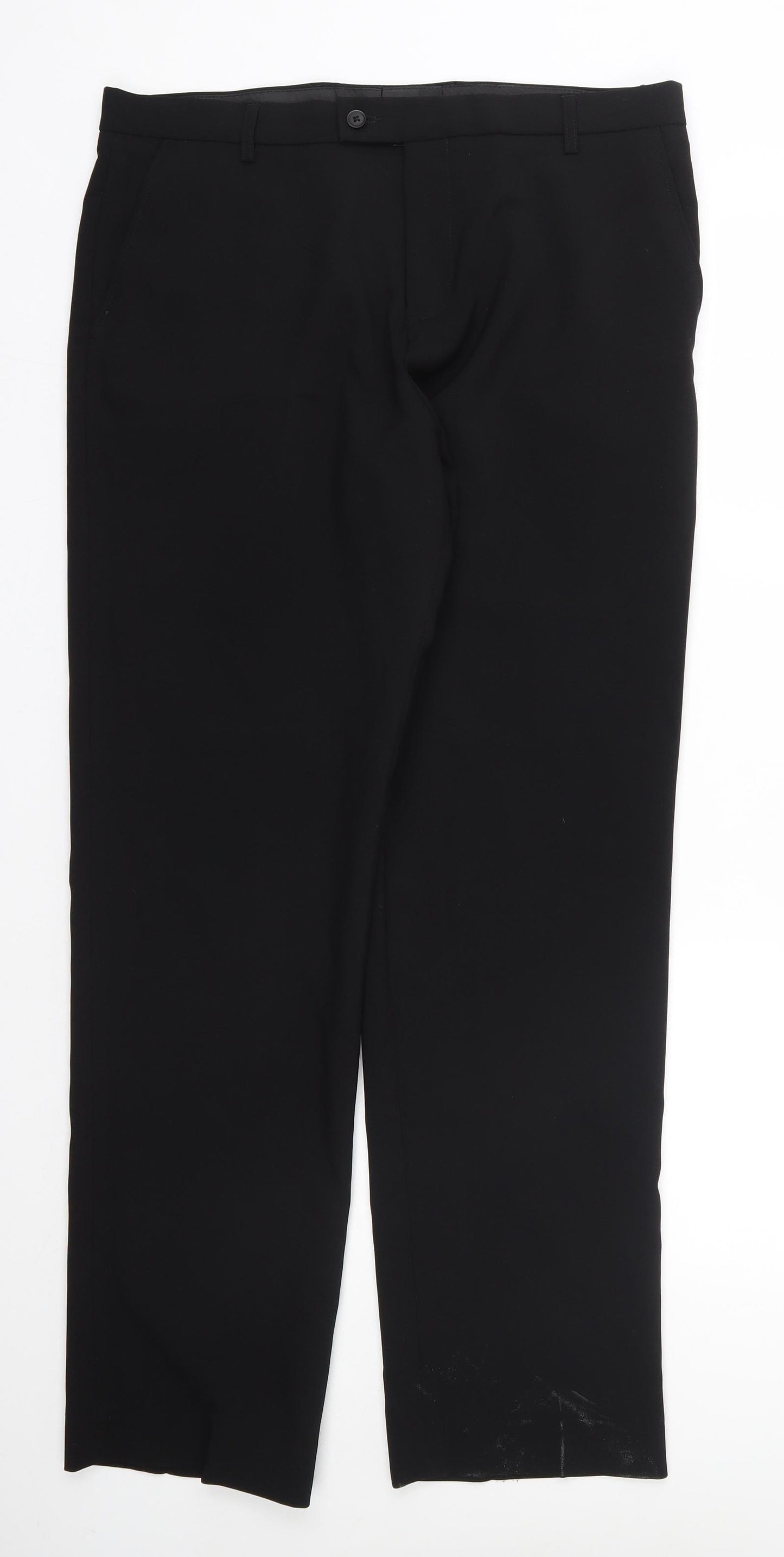 George Mens Black  Polyester Trousers  Size 36 L31 in Regular
