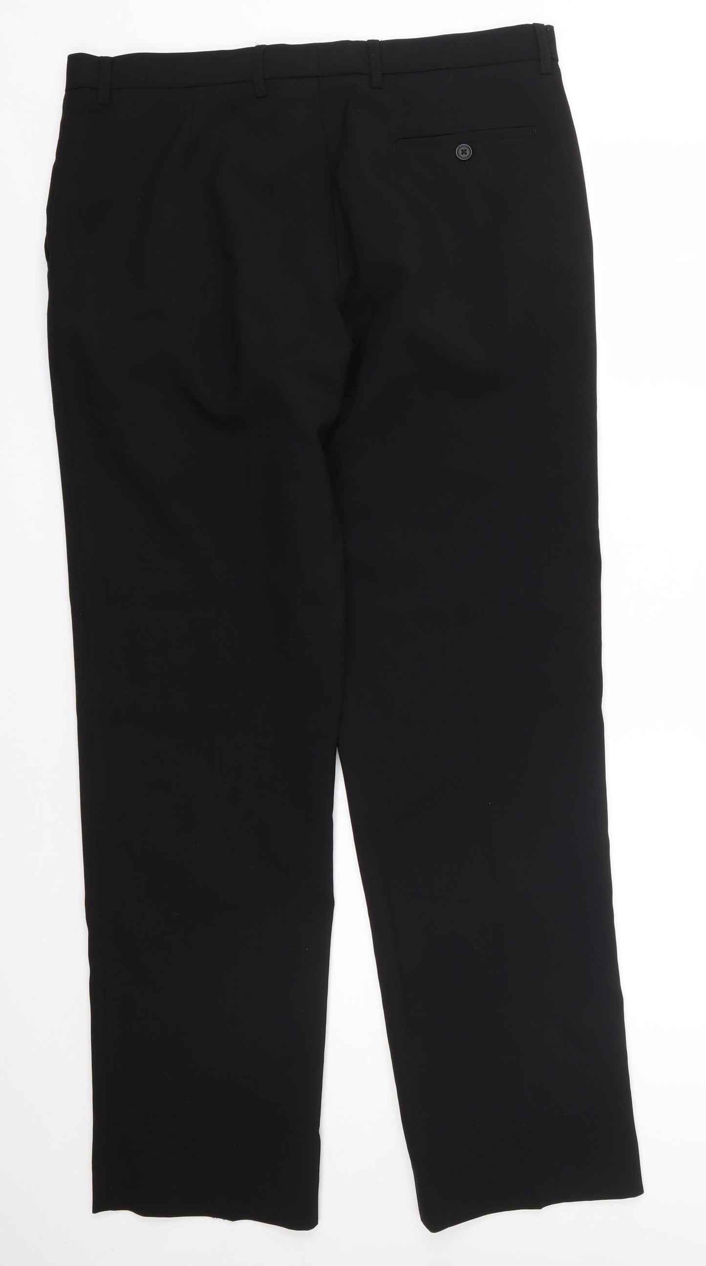 George Mens Black  Polyester Trousers  Size 36 L31 in Regular