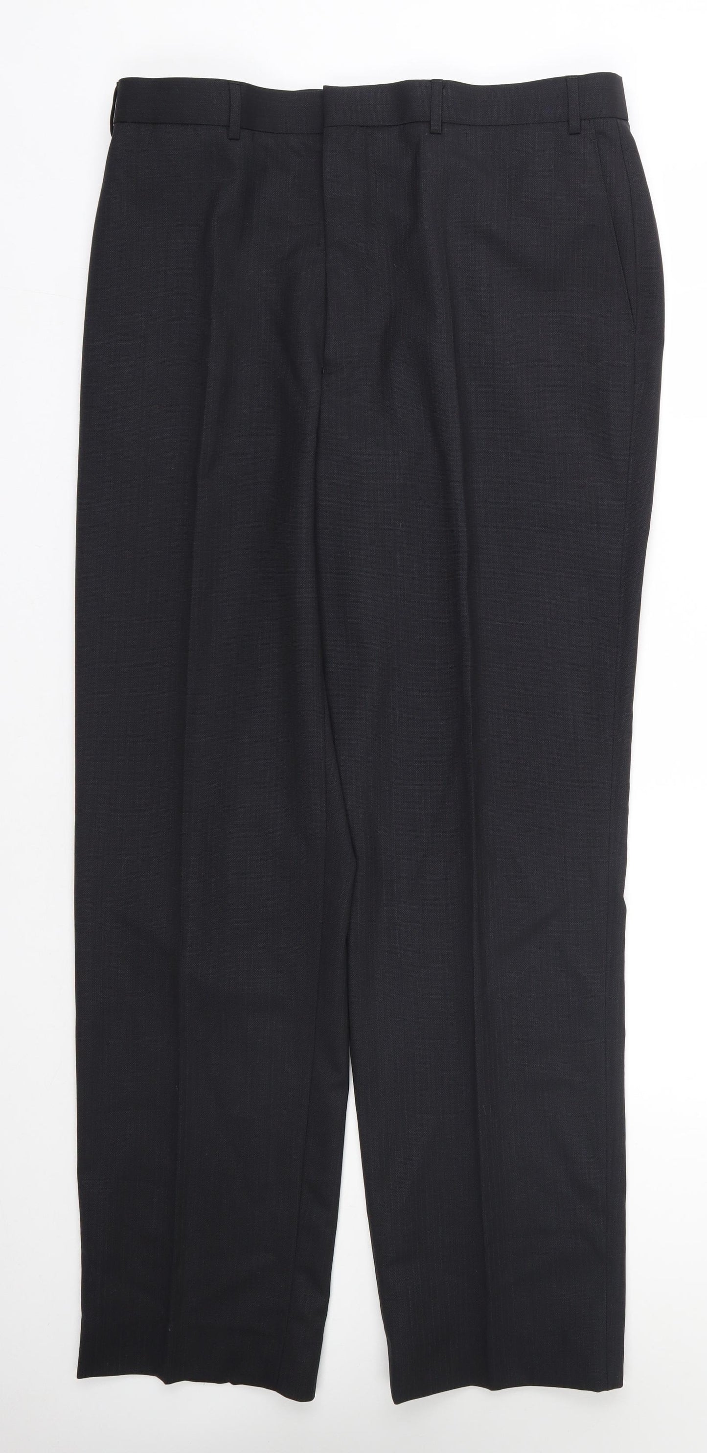 NEXT Mens Black  Wool Trousers  Size 38 L31 in Regular