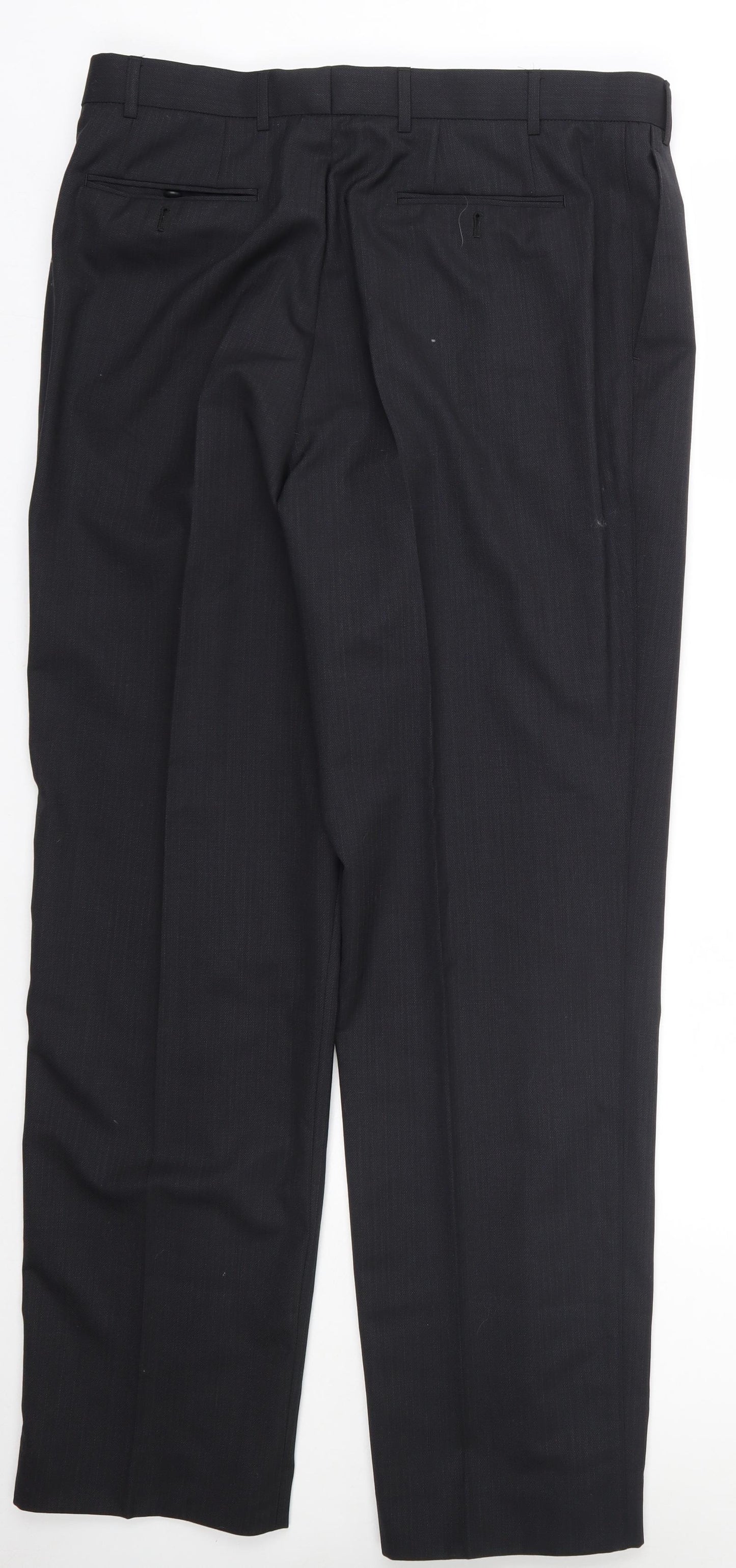 NEXT Mens Black  Wool Trousers  Size 38 L31 in Regular