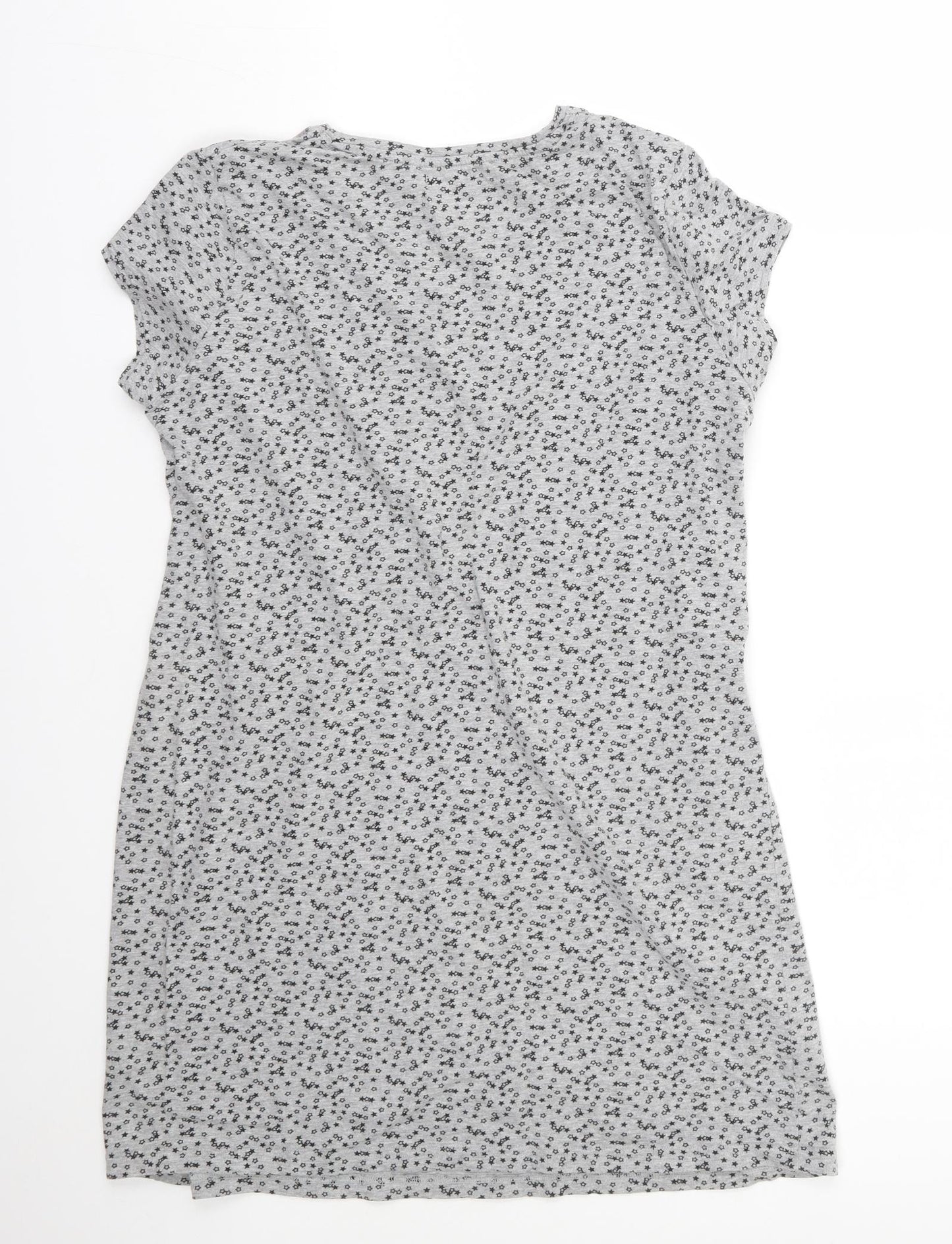 F&F Womens Grey Polka Dot Cotton Top Pyjama Top Size 18
