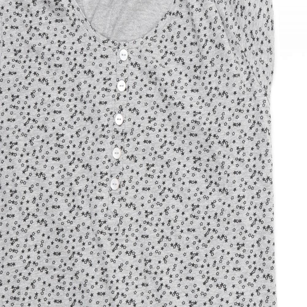 F&F Womens Grey Polka Dot Cotton Top Pyjama Top Size 18