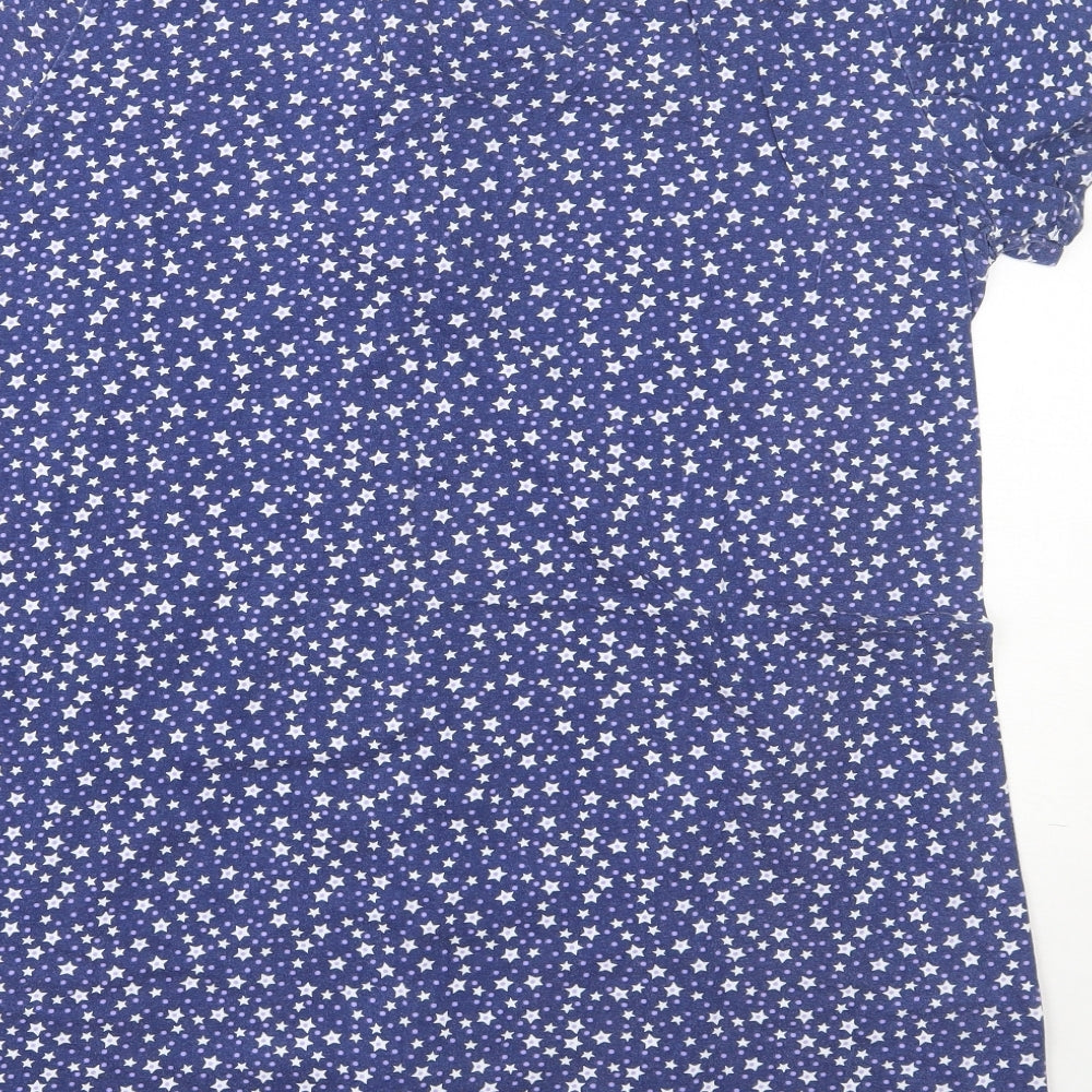 BM Womens Blue Polka Dot Cotton Cami Pyjama Top Size 16