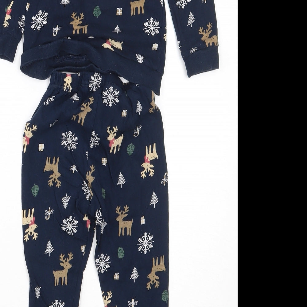 Lupilu Boys Blue  Cotton  Pyjama Set Size 2-3 Years   - Christmas