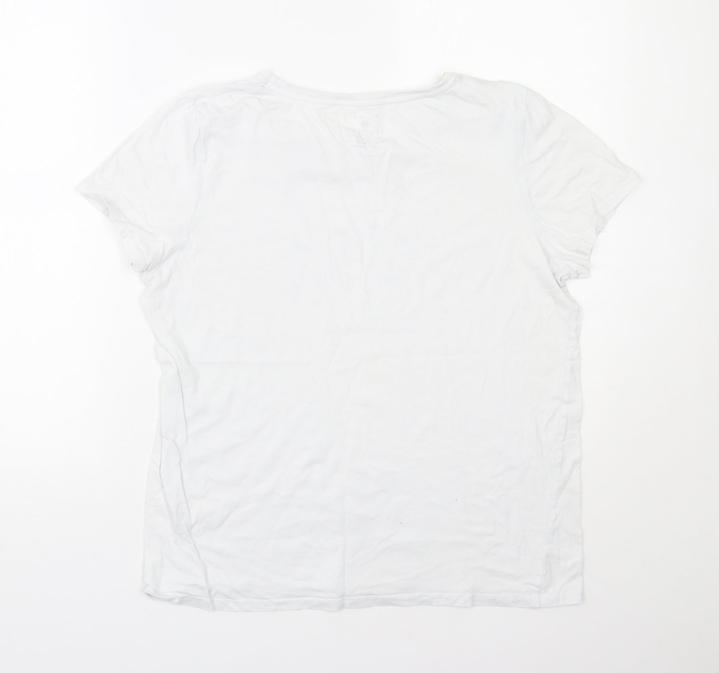 Primark Womens White  Cotton Basic T-Shirt Size M Round Neck