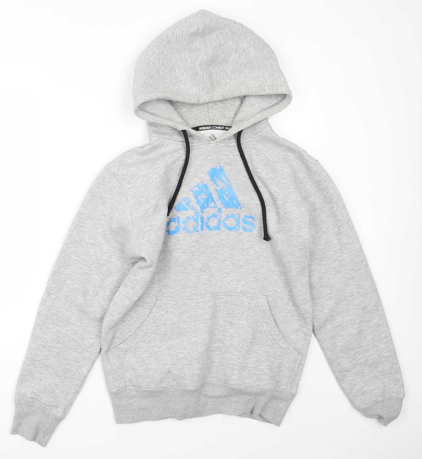 adidas Mens Grey  Cotton Pullover Hoodie Size L