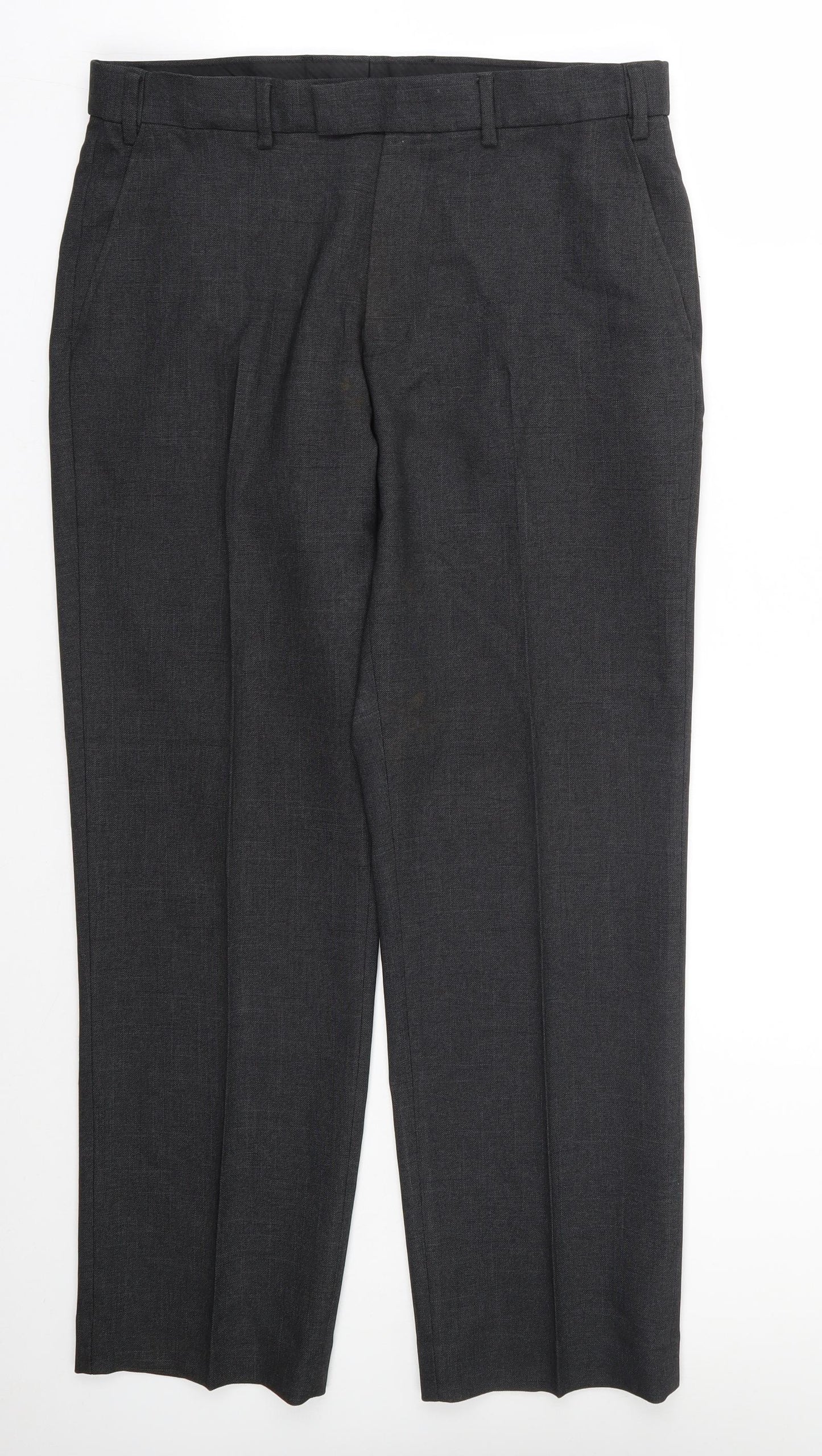 F&F Mens Grey  Polyester Trousers  Size 34 L27 in Regular