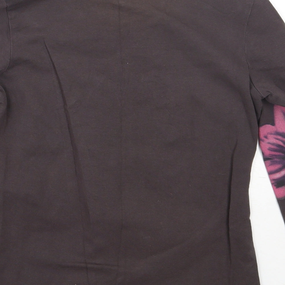 Per Una Womens Brown  Cotton Basic T-Shirt Size 10 Round Neck