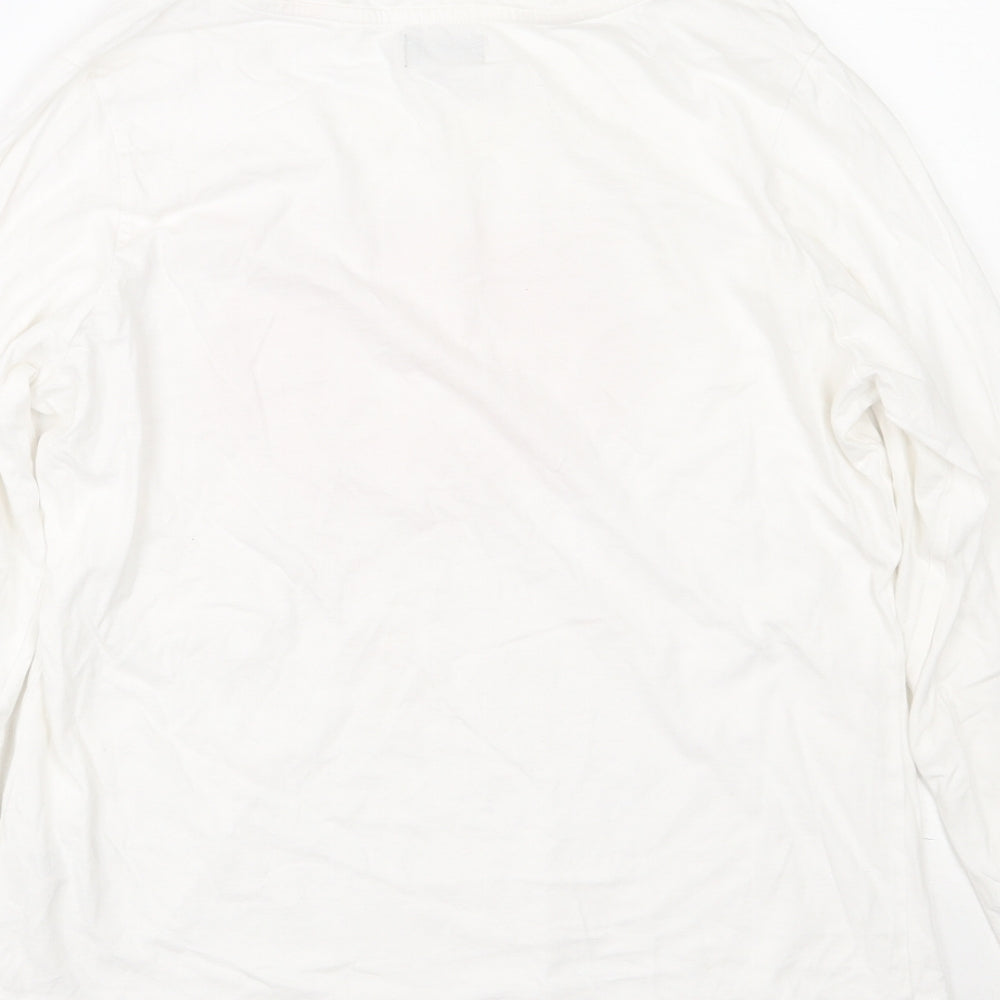 F&F Womens White  Cotton Top Pyjama Top Size 12   - Sparkly