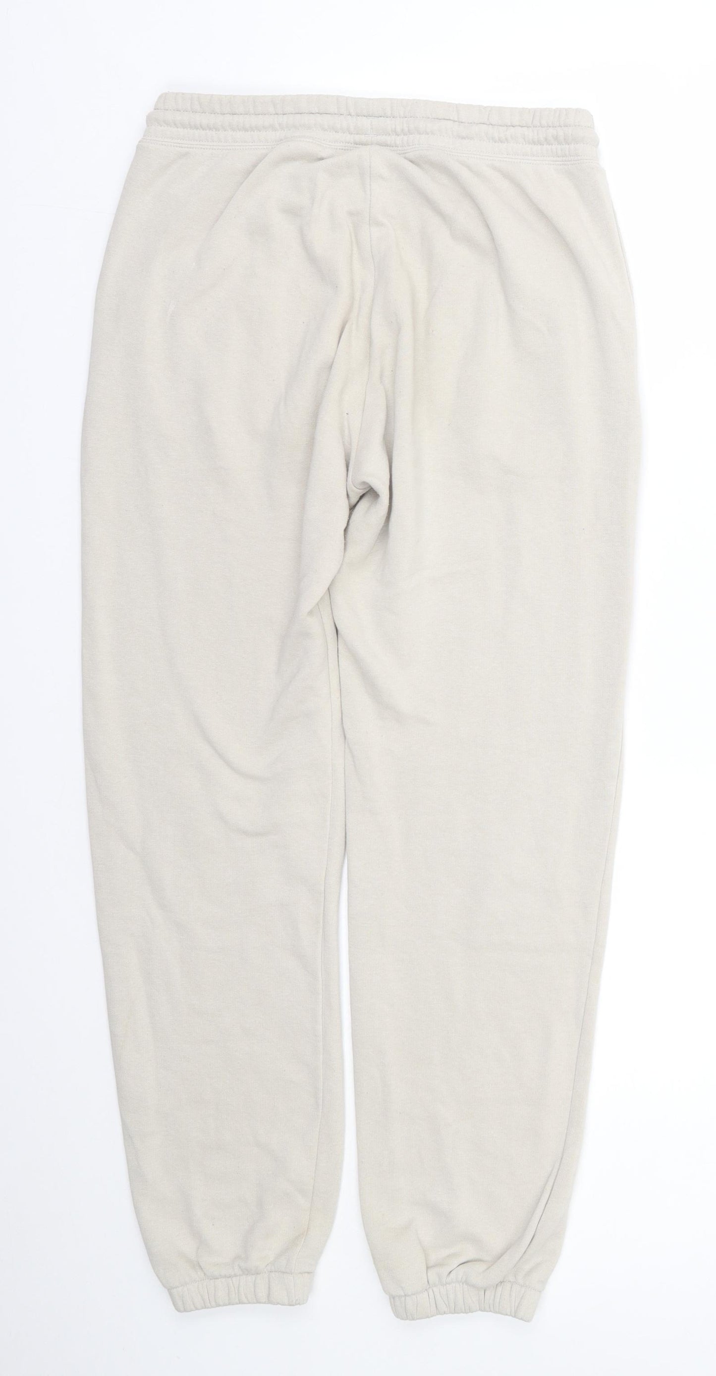 H&M Womens Beige  Cotton Jogger Trousers Size S L26 in Regular