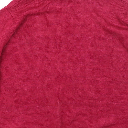 isle Womens Pink Round Neck  Acrylic Pullover Jumper Size L