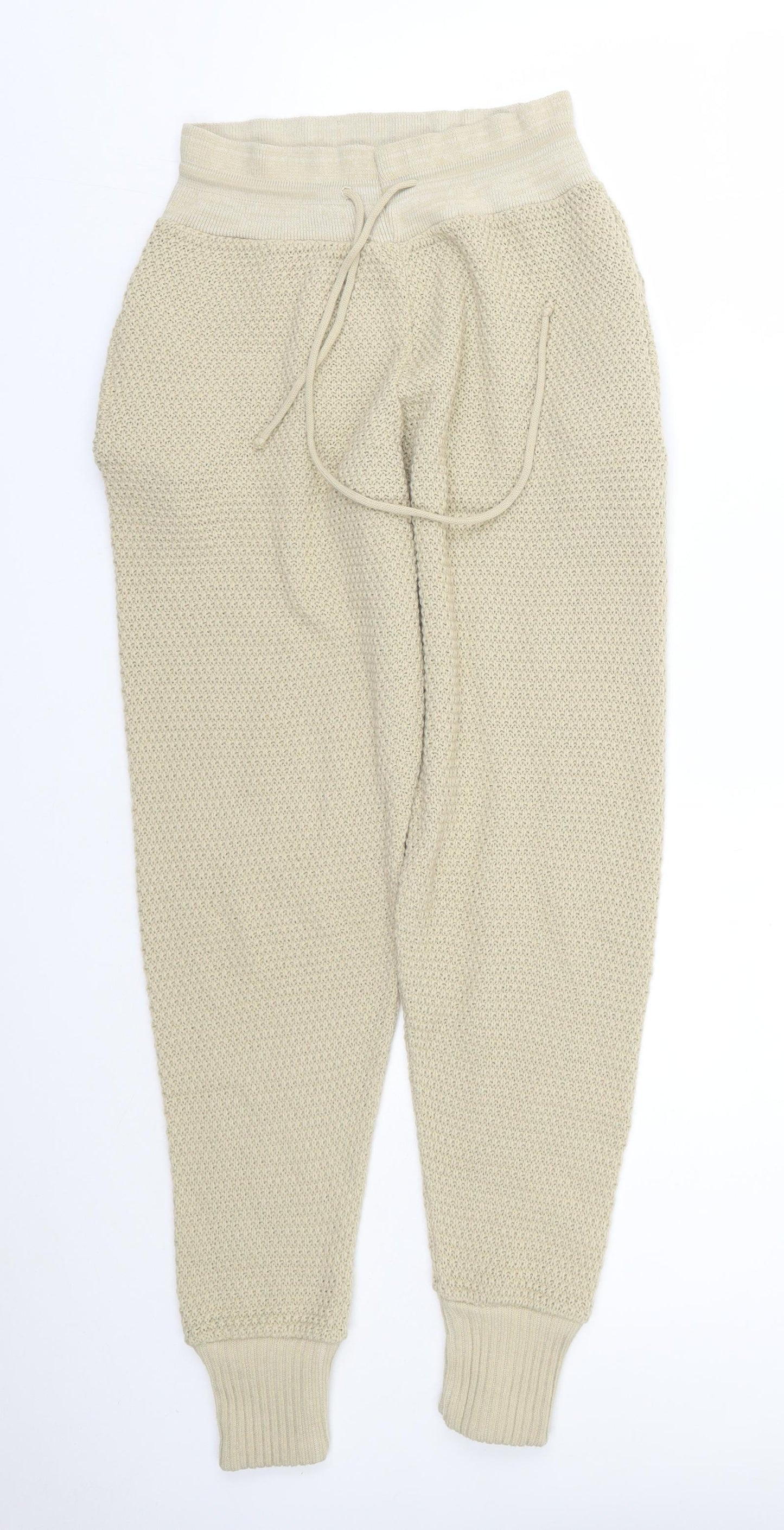PRETTYLITTLETHING Womens Brown  Acrylic Jogger Trousers Size S L27 in Regular