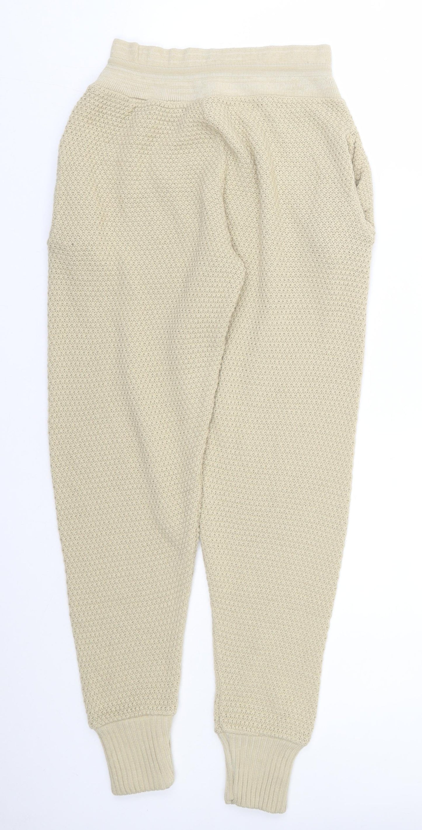 PRETTYLITTLETHING Womens Brown  Acrylic Jogger Trousers Size S L27 in Regular