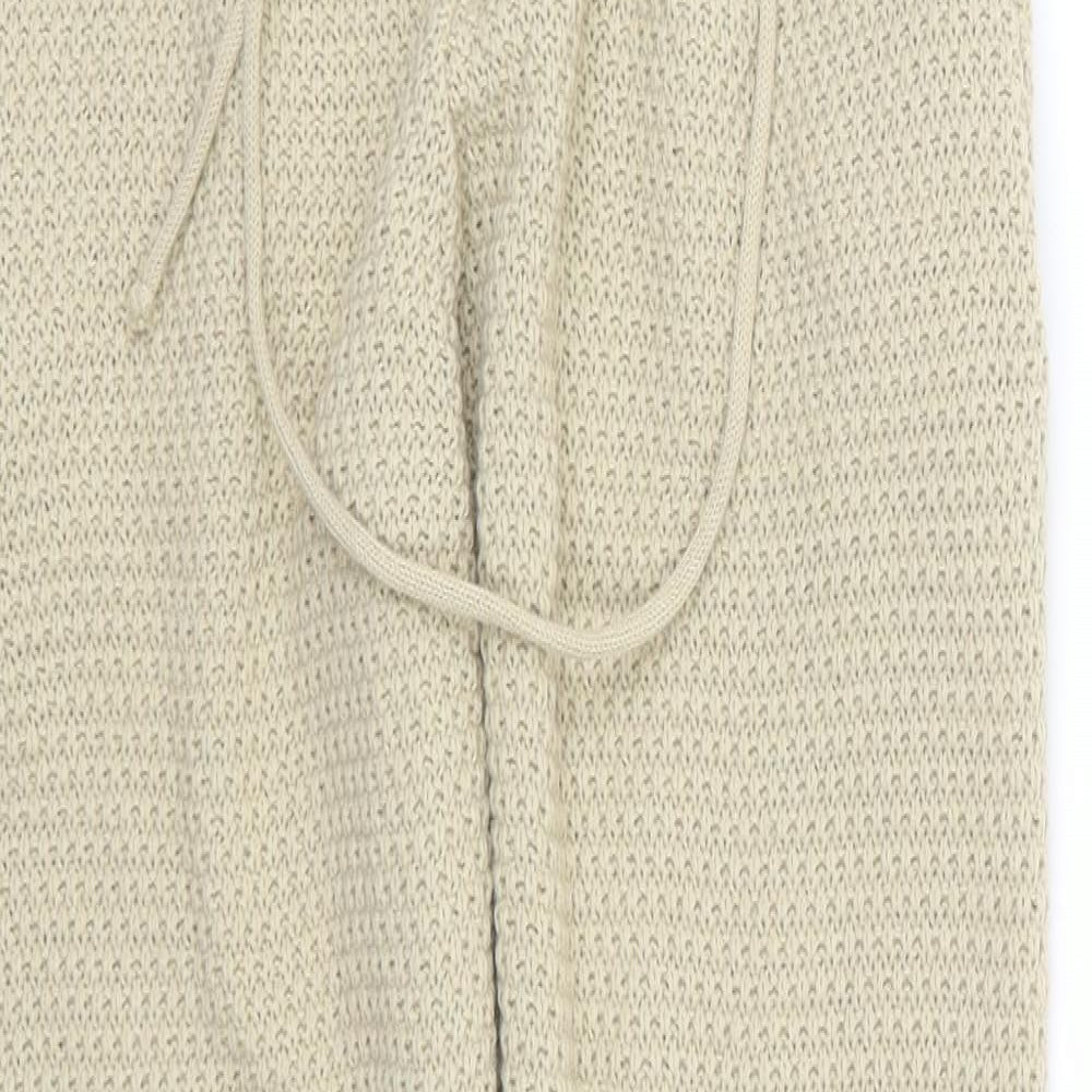 PRETTYLITTLETHING Womens Brown  Acrylic Jogger Trousers Size S L27 in Regular