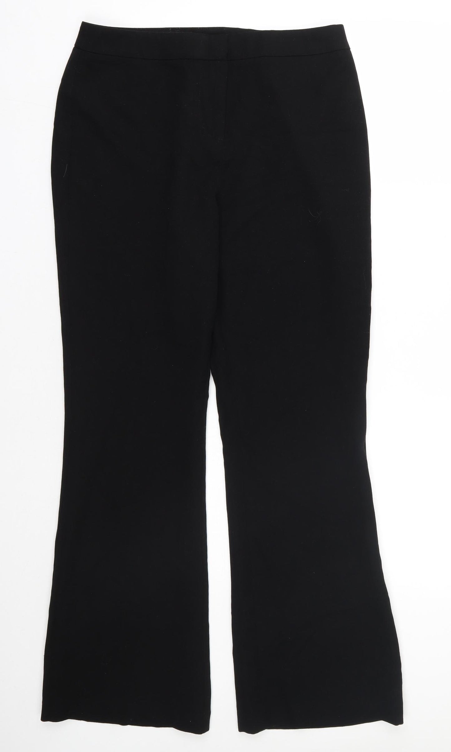 Papaya Womens Black  Polyester Trousers  Size 12 L29 in Regular