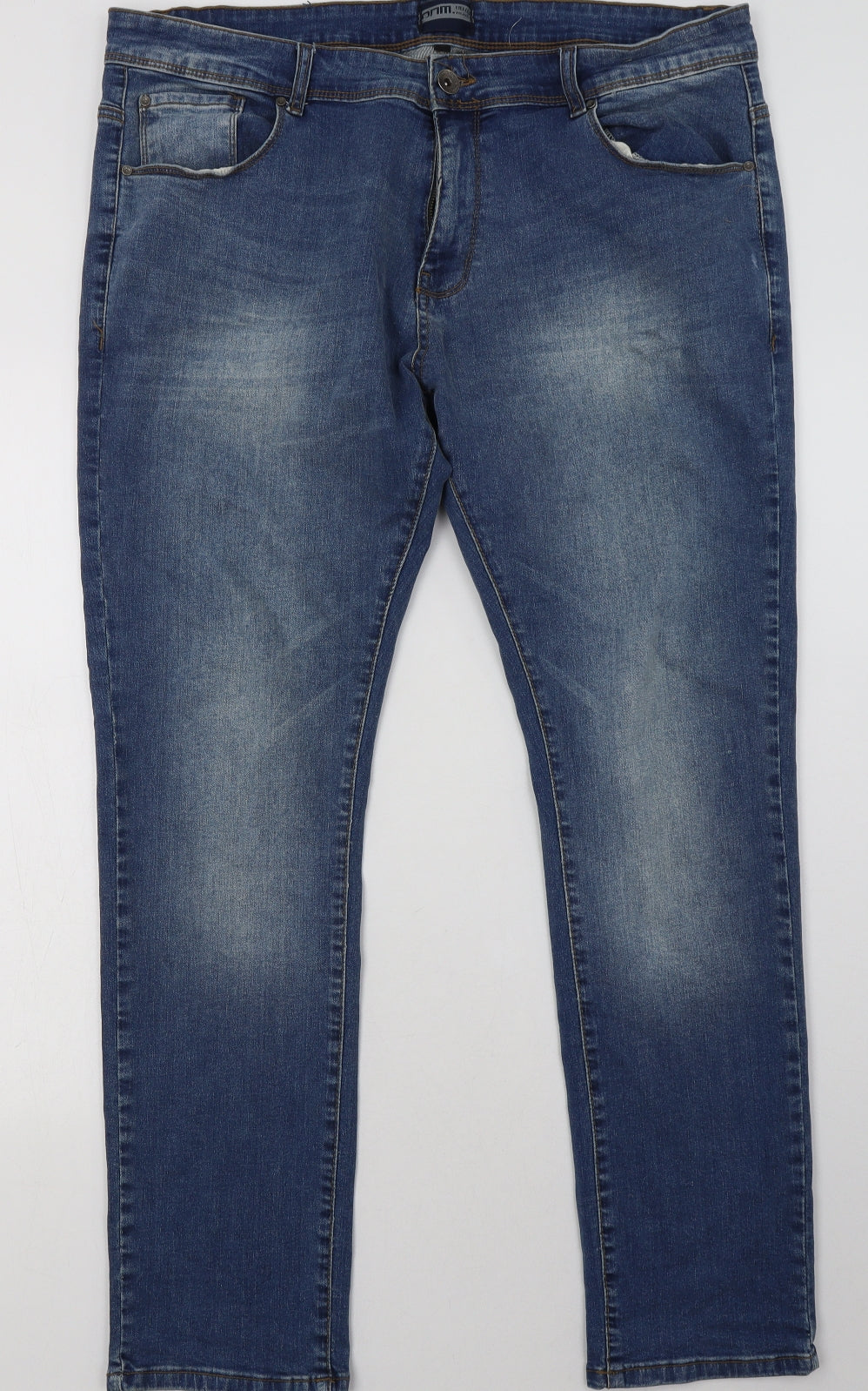 DNM Mens Blue  Cotton Straight Jeans Size 38 L32 in Regular Button