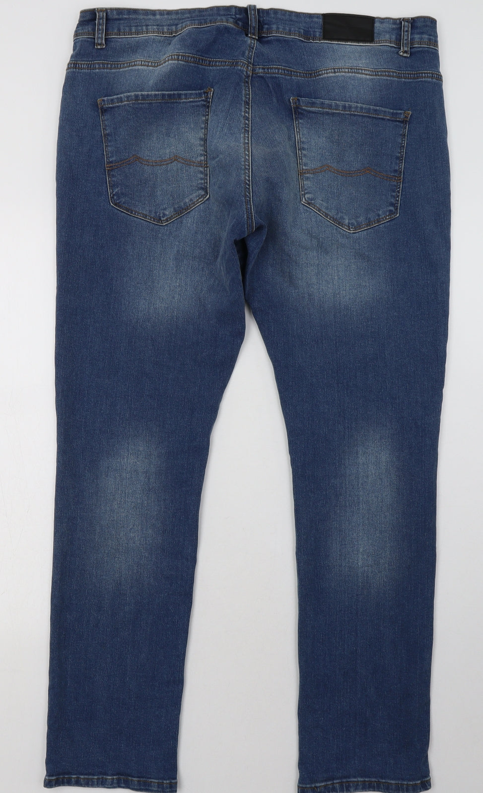 DNM Mens Blue  Cotton Straight Jeans Size 38 L32 in Regular Button