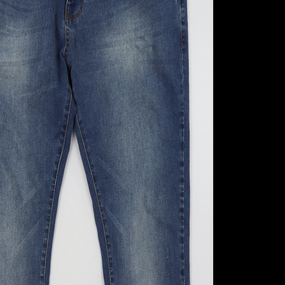 DNM Mens Blue  Cotton Straight Jeans Size 38 L32 in Regular Button